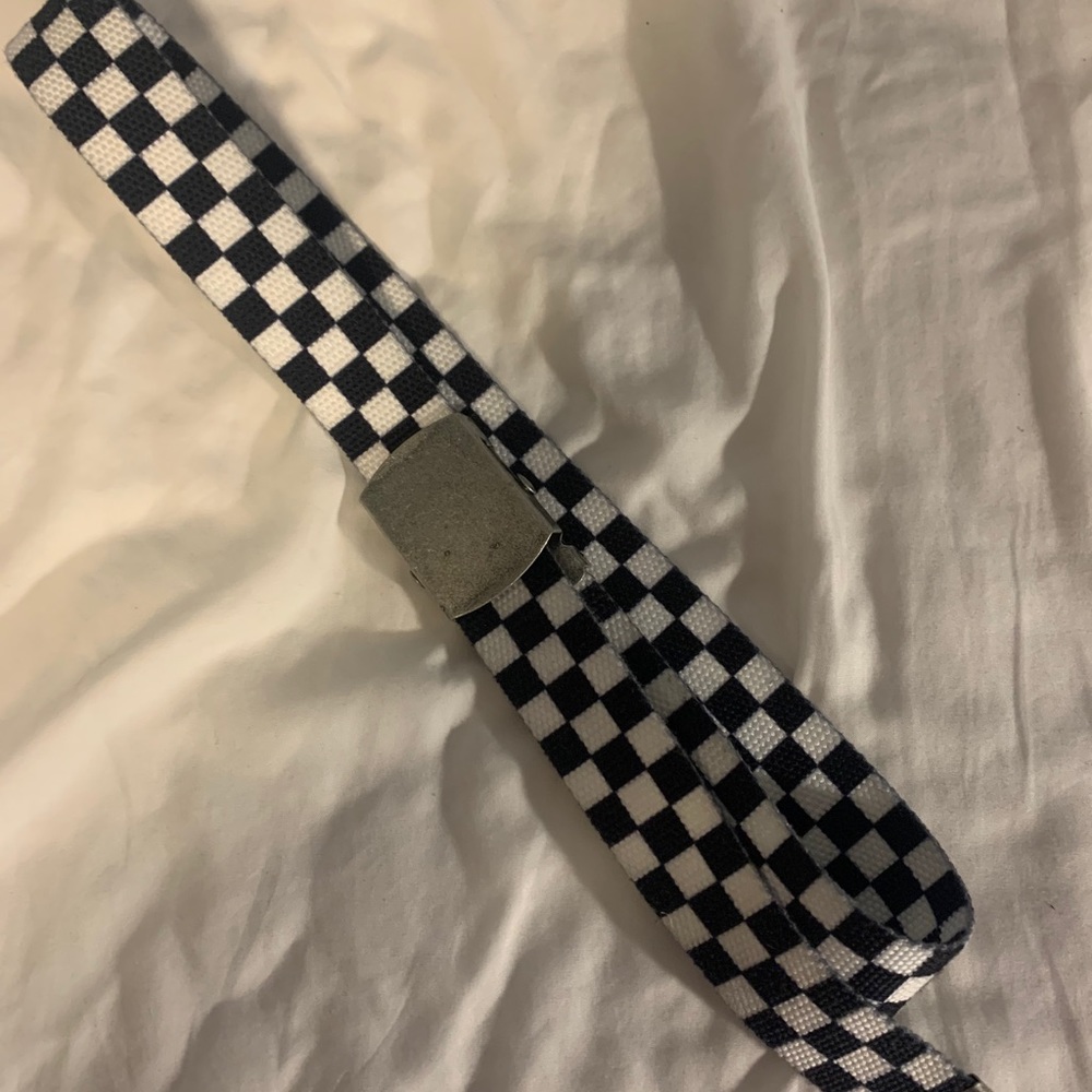 PacSun Checkered Belt Black White